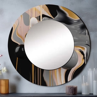 Designart "Gold and Black Mystic MÚlange II" Abstract Shapes Large ...